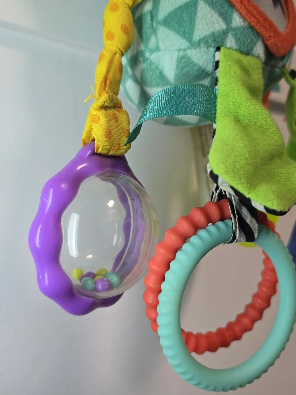 Bright Green Frog Sensory Activity Toy with Mirror and Teethers